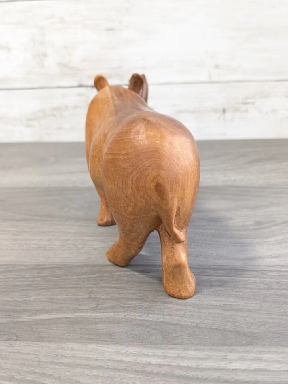 VTG Hand Carved Solid Wood Rhino-Rhinoceros figure 8